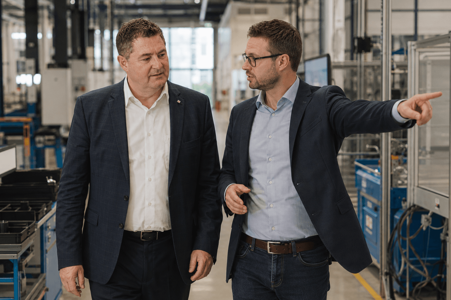 Abstimmung beim Kunden vor Ort im Anlagenbau