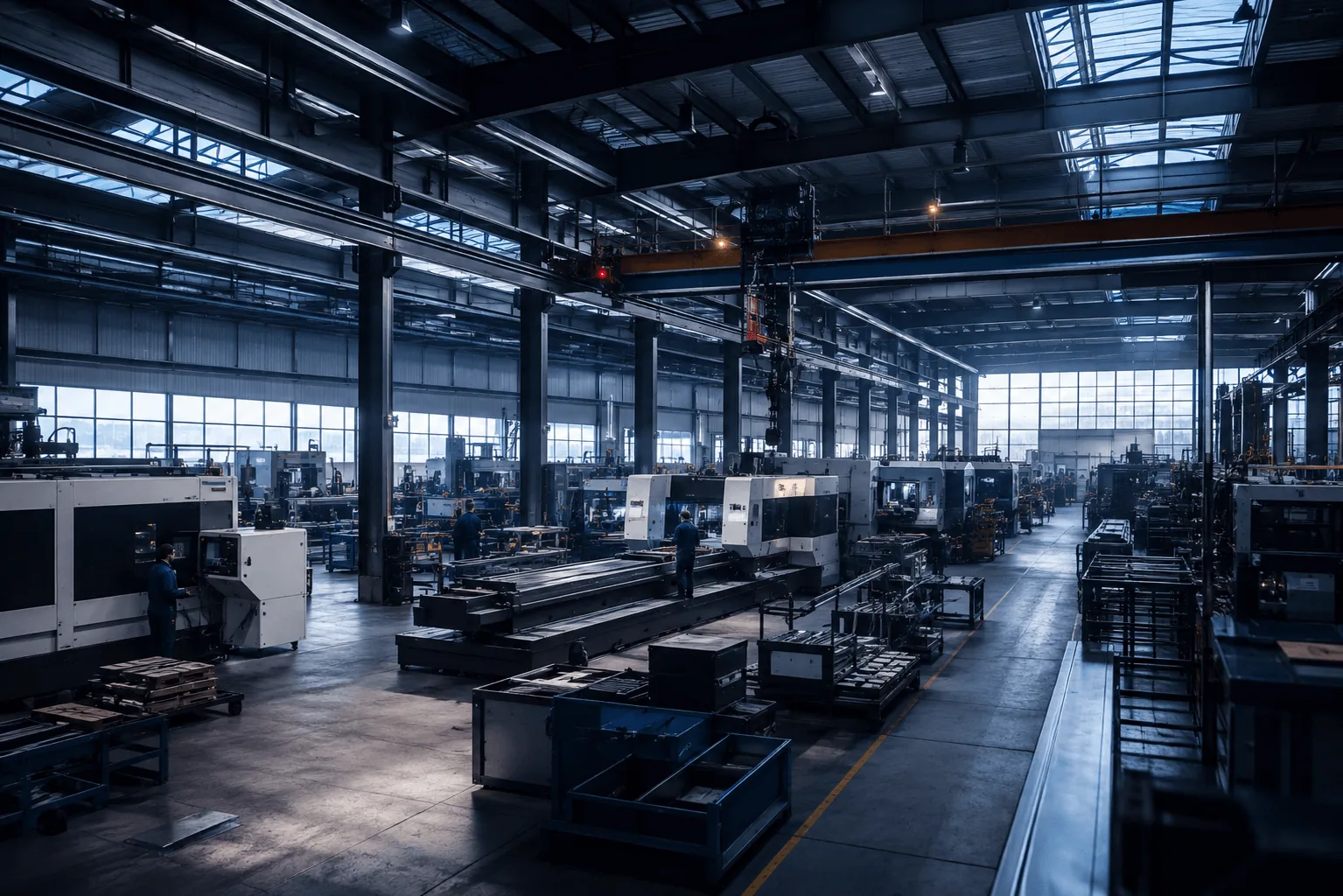 Fertigungshalle einer mittelständischen Maschinenfabrik